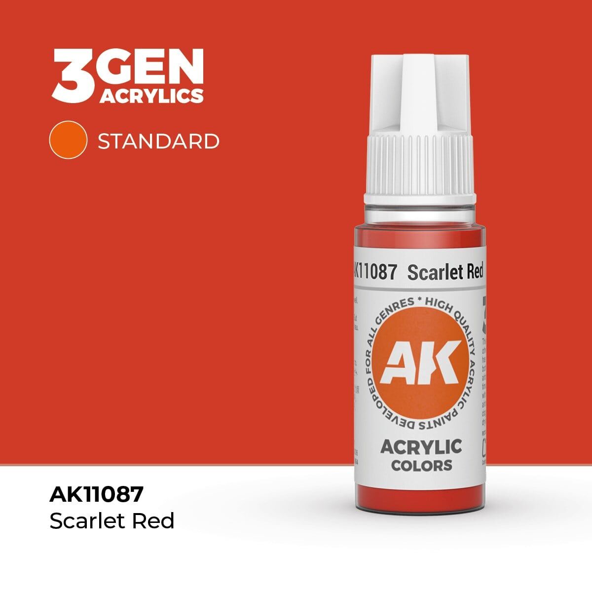 AK 11087 17 ml. Scarlet Red, 3GEN Akrilik Model Boyası