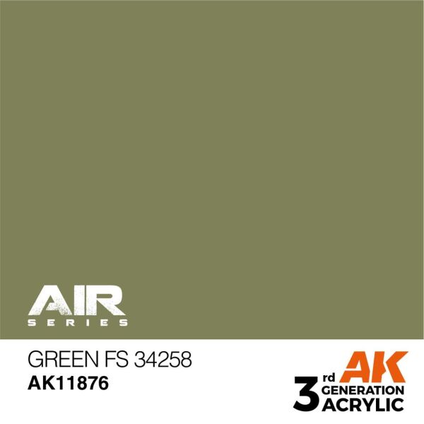 AK 11876 17 ml. Green FS 34258, Aircraft Serisi 3GEN Akrilik Model Boyası