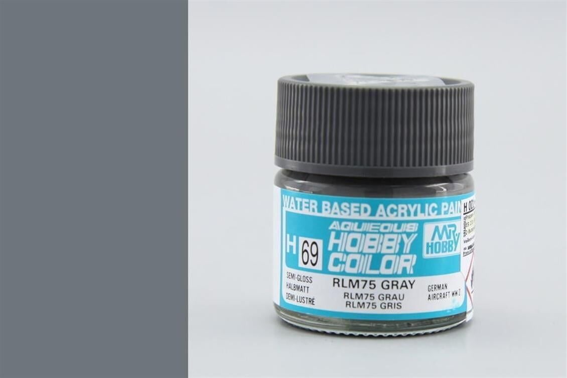 Mr.Hobby H-069 10 ml. RLM75 Gray, Aqueous Serisi Model Boyası