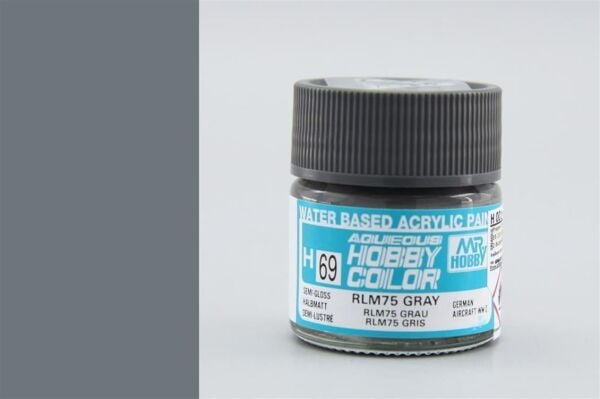Mr.Hobby H-069 10 ml. RLM75 Gray, Aqueous Serisi Model Boyası