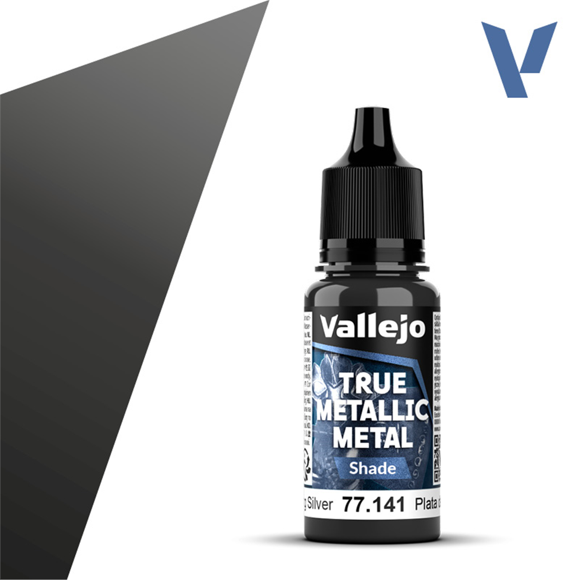 Vallejo 77141 18 ml. Sterling Silver, Shade, True Metallic Metal (TMM) Serisi Model Boyası