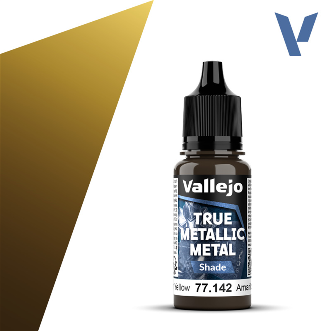 Vallejo 77142 18 ml. Radiant Yellow, Shade, True Metallic Metal (TMM) Serisi Model Boyası