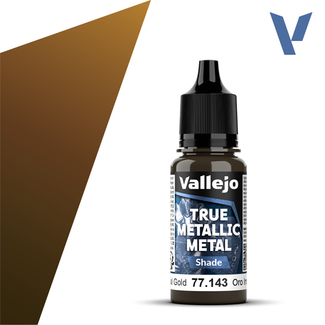 Vallejo 77143 18 ml. Imperial Gold, Shade, True Metallic Metal (TMM) Serisi Model Boyası