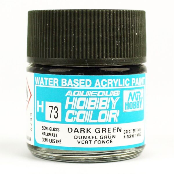 Mr.Hobby H-073 10 ml. Dark Green, Aqueous Serisi Model Boyası