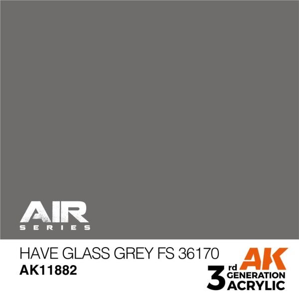 AK 11882 17 ml. Have Glass Grey FS 36170, Aircraft Serisi 3GEN Akrilik Model Boyası
