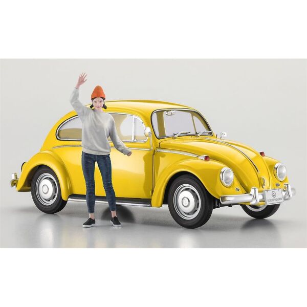 Hasegawa SP620 52420 1/24 Ölçek, Volkswagen Beetle Type 1 (1967) ve Kız Figürü, Otomobil Plastik Model Kiti
