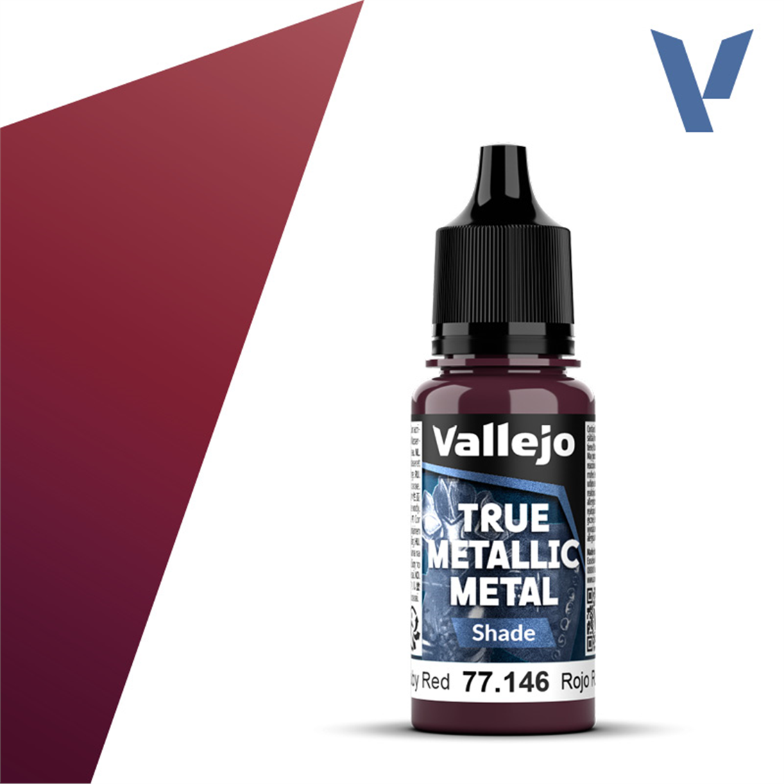 Vallejo 77146 18 ml. Ruby Red, Shade, True Metallic Metal (TMM) Serisi Model Boyası