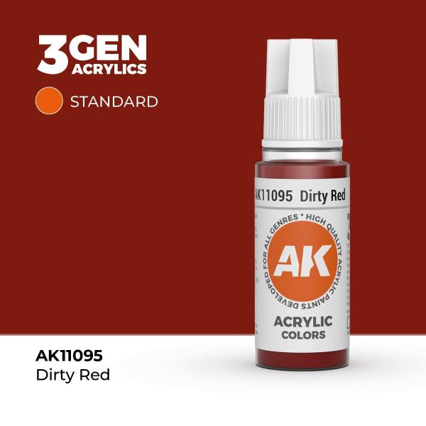 AK 11095 17 ml. Dirty Red, 3GEN Akrilik Model Boyası