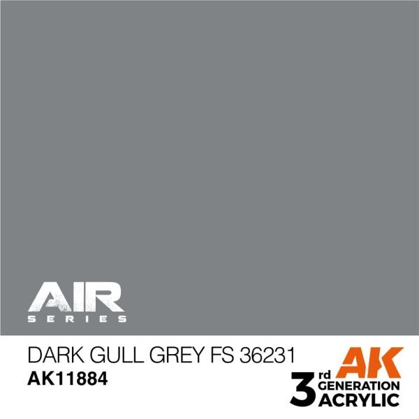 AK 11884 17 ml. Dark Gull Grey FS 36231, Aircraft Serisi 3GEN Akrilik Model Boyası