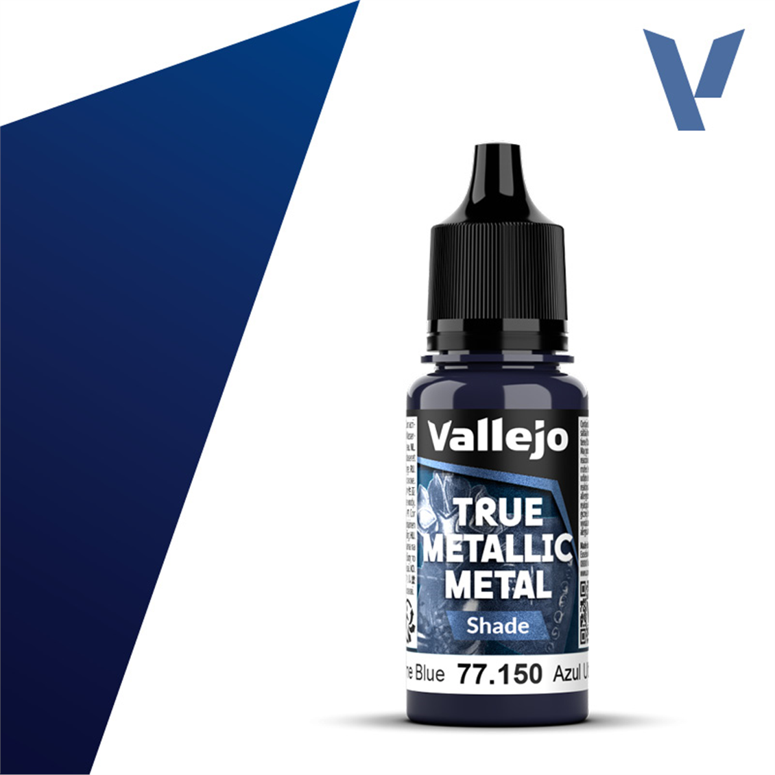 Vallejo 77150 18 ml. Ultramarine Blue, Shade, True Metallic Metal (TMM) Serisi Model Boyası