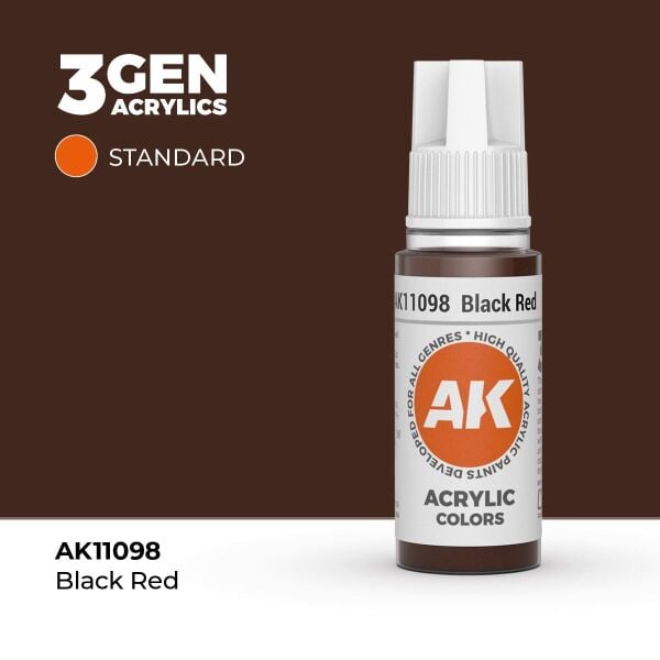 AK 11098 17 ml. Black Red, 3GEN Akrilik Model Boyası