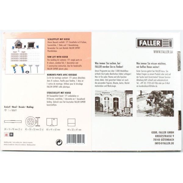 Faller 134003 1/87 Ölçek, Kiosklu Telesiyej, Plastik Model Kiti