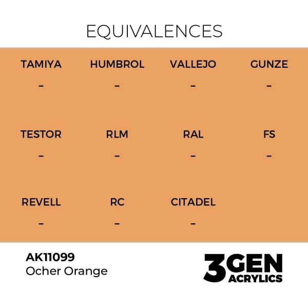 AK 11099 17 ml. Ocher Orange, 3GEN Akrilik Model Boyası