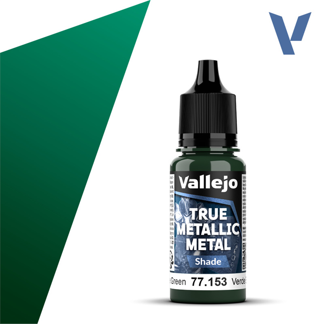Vallejo 77153 18 ml. Beetle Green, Shade, True Metallic Metal (TMM) Serisi Model Boyası