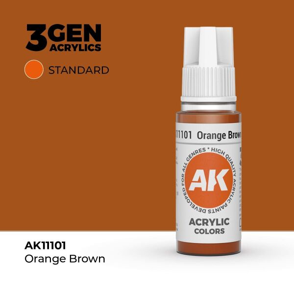 AK 11101 17 ml. Orange Brown, 3GEN Akrilik Model Boyası