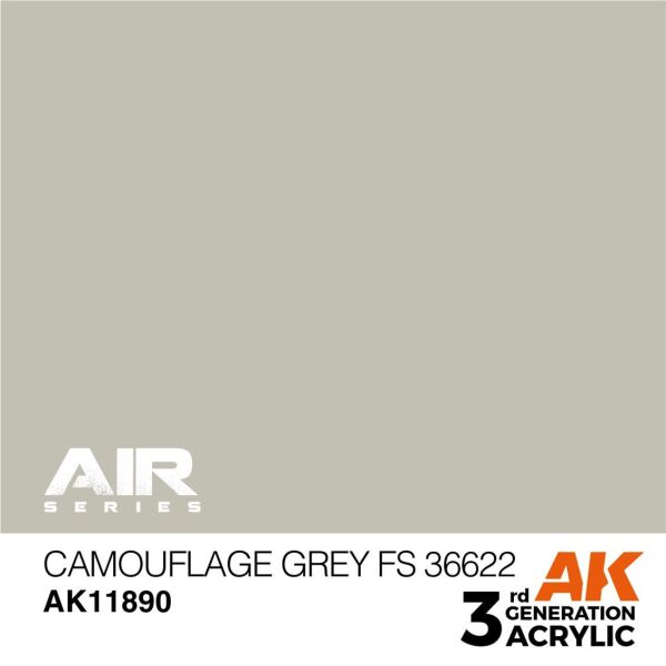 AK 11890 17 ml. Camouflage Grey FS 36622, Aircraft Serisi 3GEN Akrilik Model Boyası