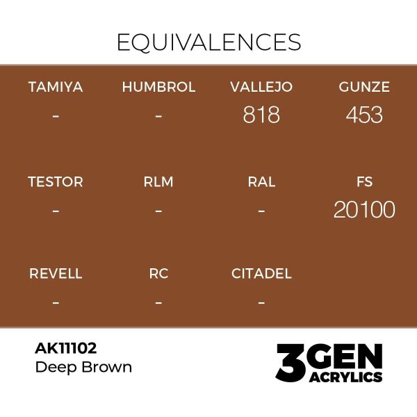 AK 11102 17 ml. Deep Brown, 3GEN Akrilik Model Boyası