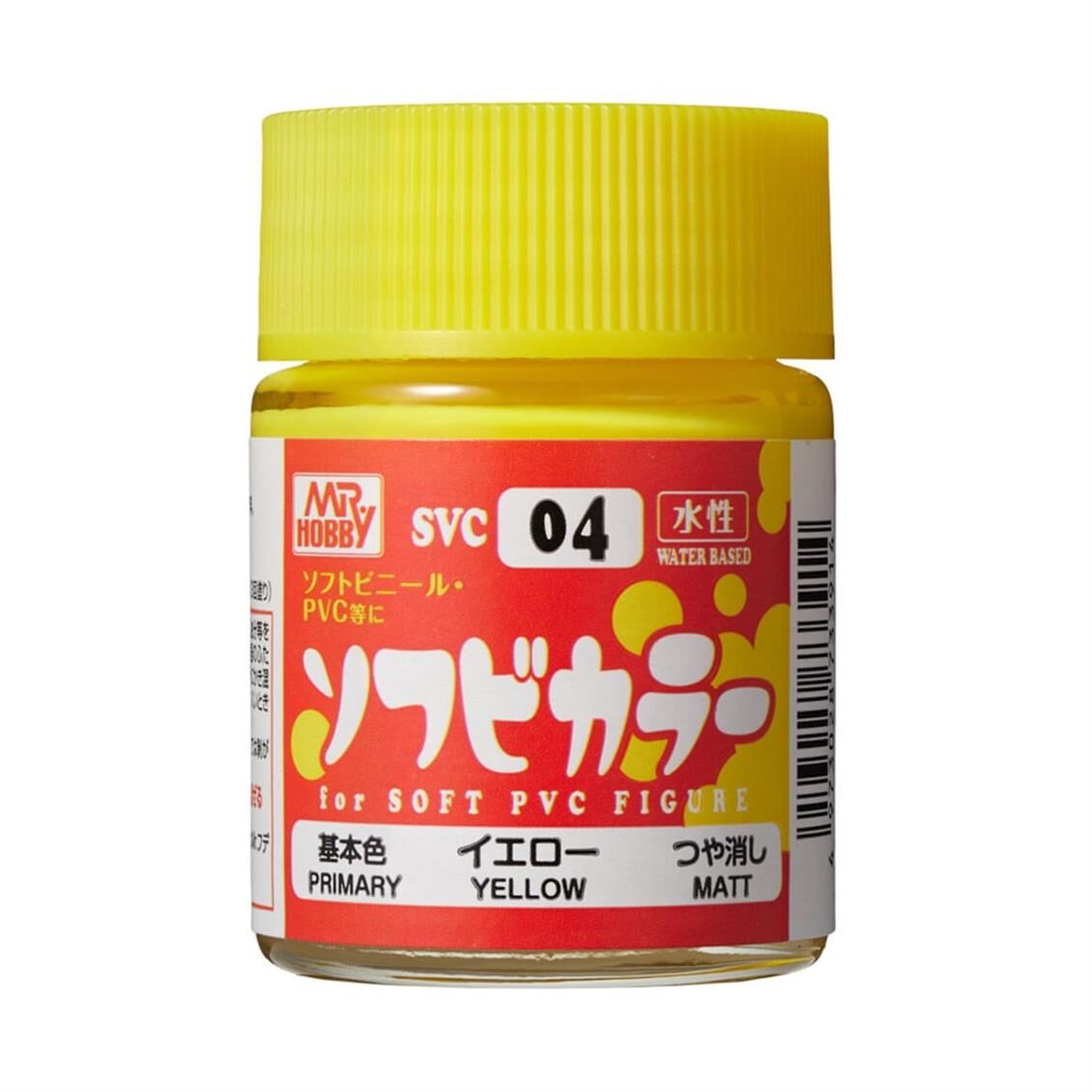 Mr.Hobby SVC-04 18 ml. Soft Vinyl Color, Yellow, Aqueous Serisi Model Boyası