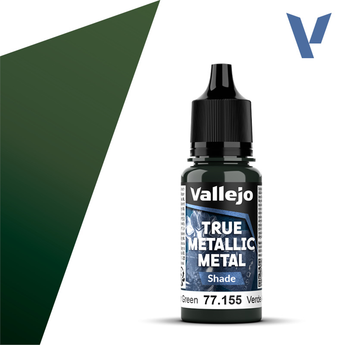 Vallejo 77155 18 ml. Amber Green, Shade, True Metallic Metal (TMM) Serisi Model Boyası