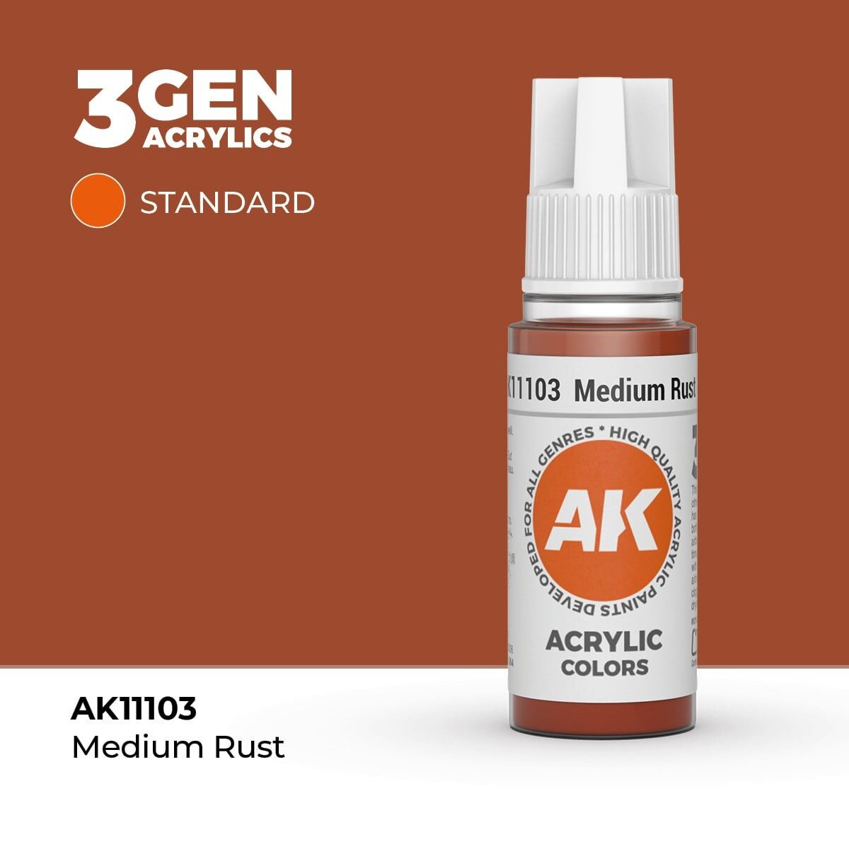 AK 11103 17 ml. Medium Rust, 3GEN Akrilik Model Boyası