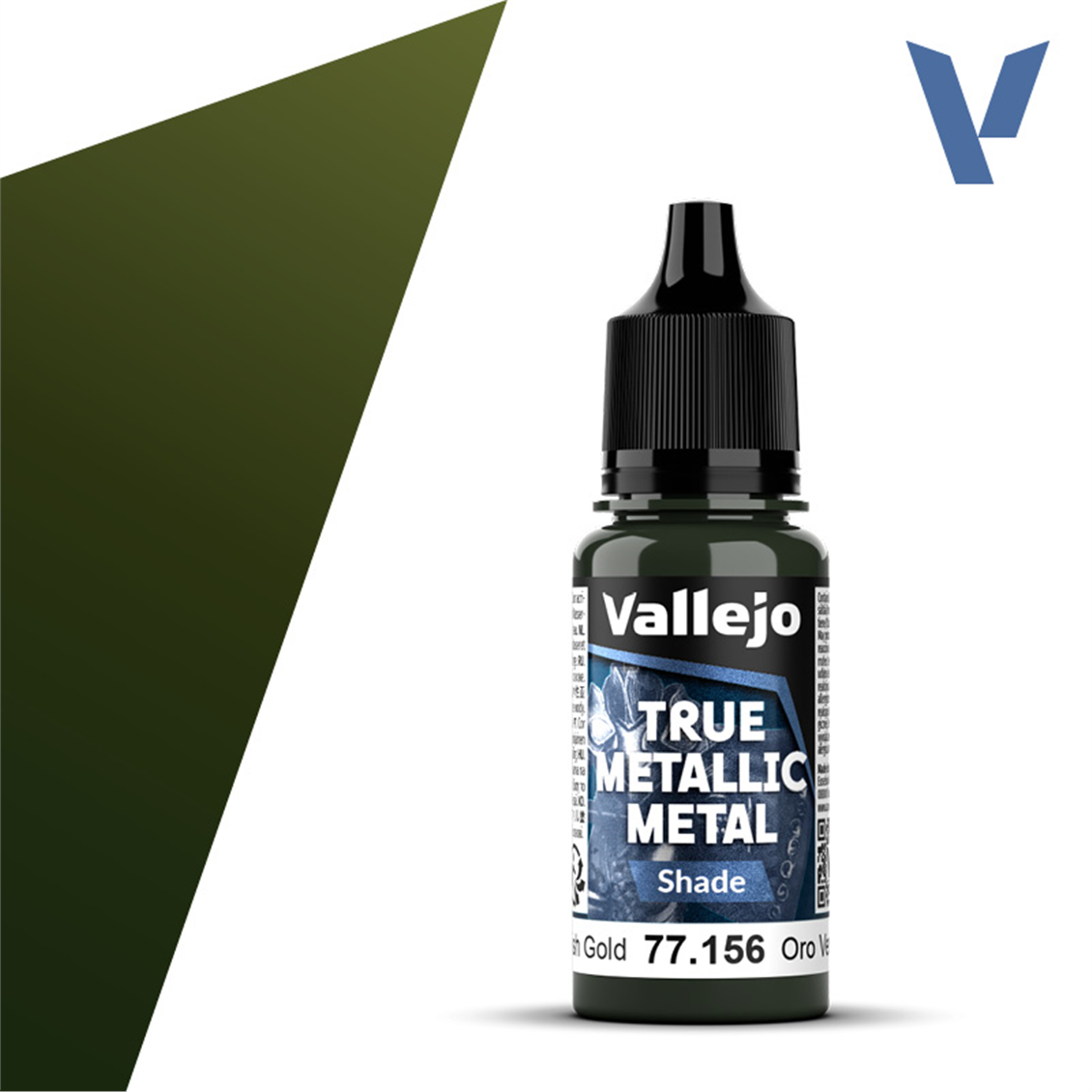 Vallejo 77156 18 ml. Greenish Gold, Shade, True Metallic Metal (TMM) Serisi Model Boyası