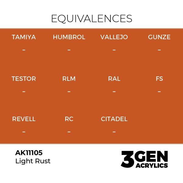 AK 11105 17 ml. Light Rust, 3GEN Akrilik Model Boyası