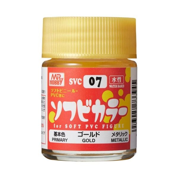 Mr.Hobby SVC-07 18 ml. Soft Vinyl Color, Gold, Aqueous Serisi Model Boyası