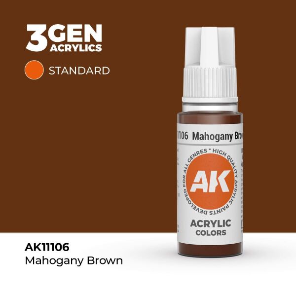 AK 11106 17 ml. Mahogany Brown, 3GEN Akrilik Model Boyası