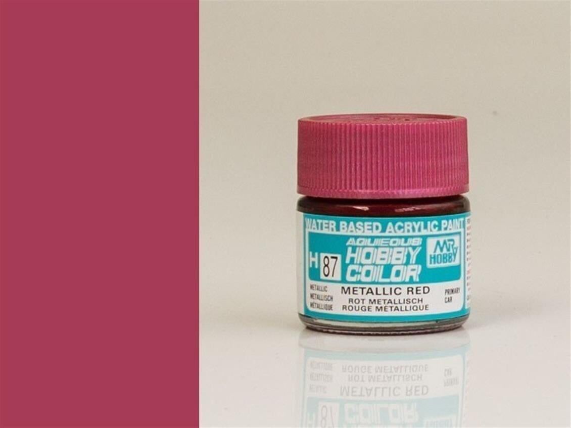 Mr.Hobby H-087 10 ml. Metallic Red, Aqueous Serisi Model Boyası
