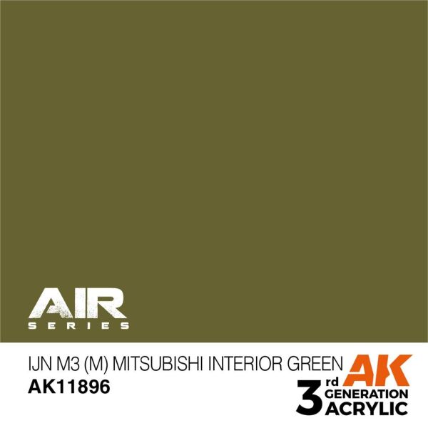 AK 11896 17 ml. IJN M3 (M) Mitsubishi Interior Green, Aircraft Serisi 3GEN Akrilik Model Boyası