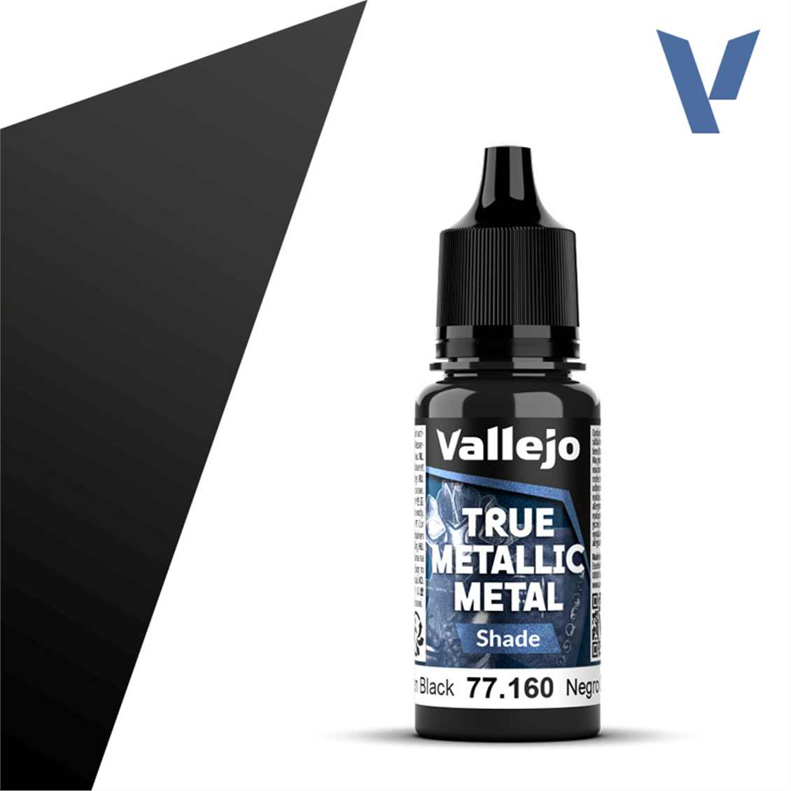 Vallejo 77160 18 ml. Obsidian Black, Shade, True Metallic Metal (TMM) Serisi Model Boyası