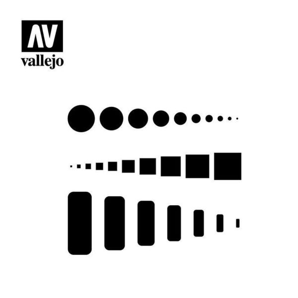 Vallejo ST-AIR003 1/72-1/48-1/32 Ölçek, Geometrik Şemalı Esnek Boya Şablonu