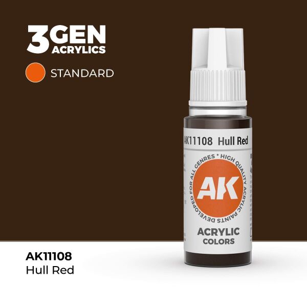 AK 11108 17 ml. Hull Red, 3GEN Akrilik Model Boyası