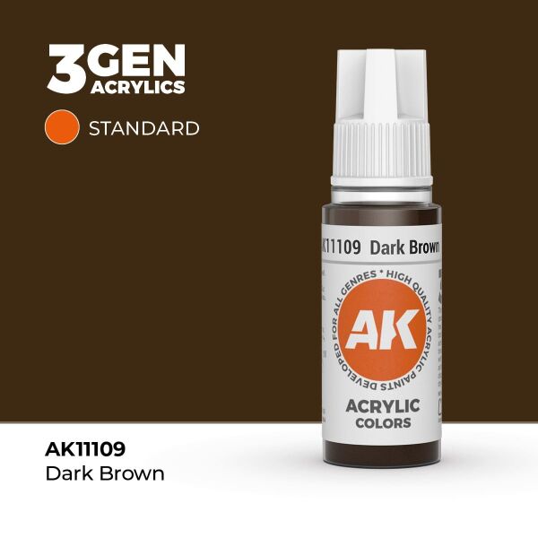 AK 11109 17 ml. Dark Brown, 3GEN Akrilik Model Boyası