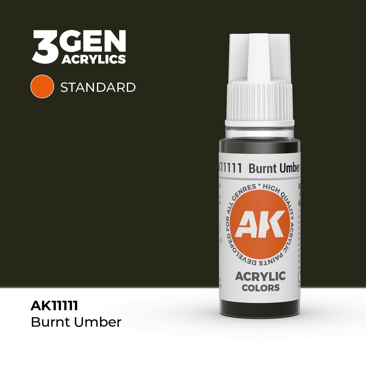 AK 11111 17 ml. Burnt Umber, 3GEN Akrilik Model Boyası