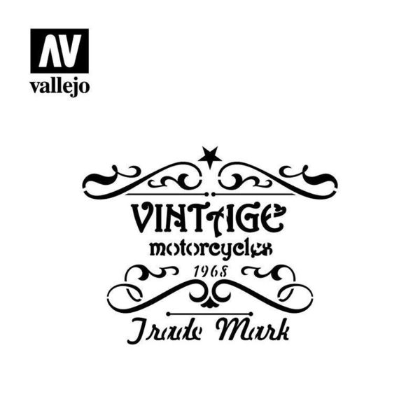 Vallejo ST-LET005 1/35 Ölçek, Nostaljik Motorsiklet Garajı Şeması Esnek Boya Şablonu