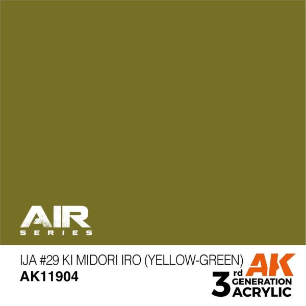 AK 11904 17 ml. IJA #29 Ki Midori iro (Yellow-Green), Aircraft Serisi 3GEN Akrilik Model Boyası