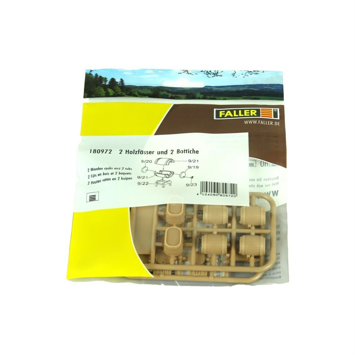 Faller 180972 1/87 Ölçek, Ahşap Fıçı ve Küvetler, 2 Set, Plastik Model Kiti