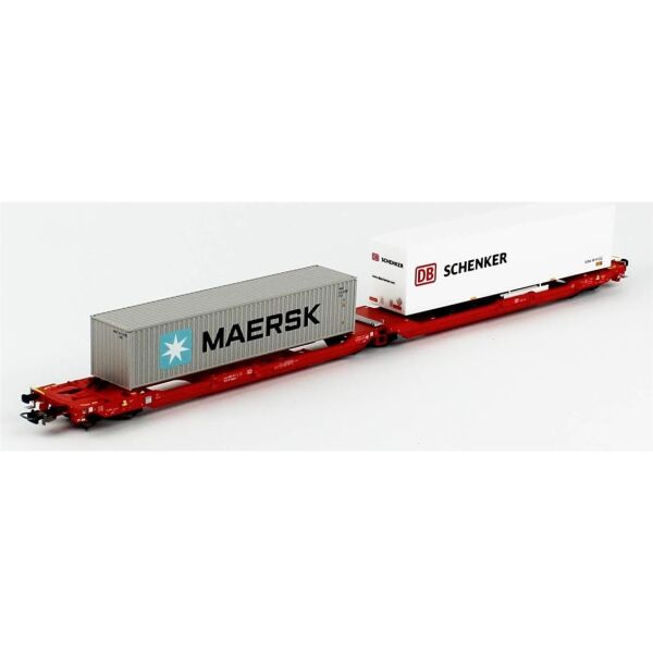 Piko (Expert) 24619 1/87 Ölçek,  Maersk ve Schenker Konteynerli, T3000e Intermodal, DB 4.Dönem, 2 adet Model Tren Konteyner Vag
