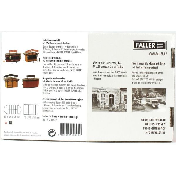 Faller 190092 1/87 Ölçek, Noel Alışveriş Standları, Plastik Model Kiti