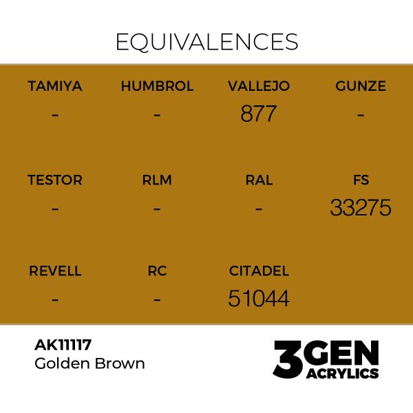 AK 11117 17 ml. Golden Brown, 3GEN Akrilik Model Boyası