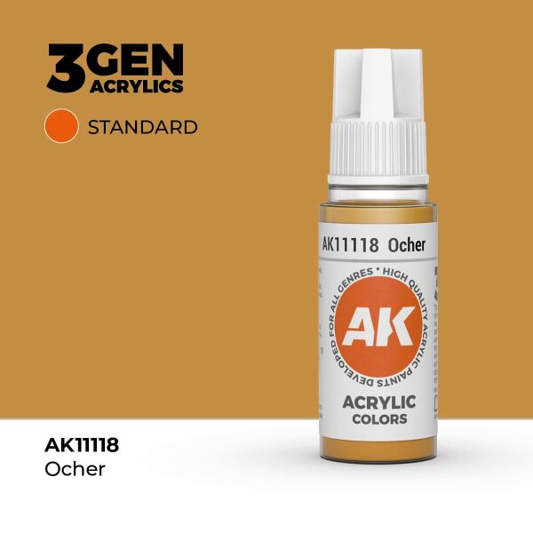 AK 11118 17 ml. Ocher, 3GEN Akrilik Model Boyası