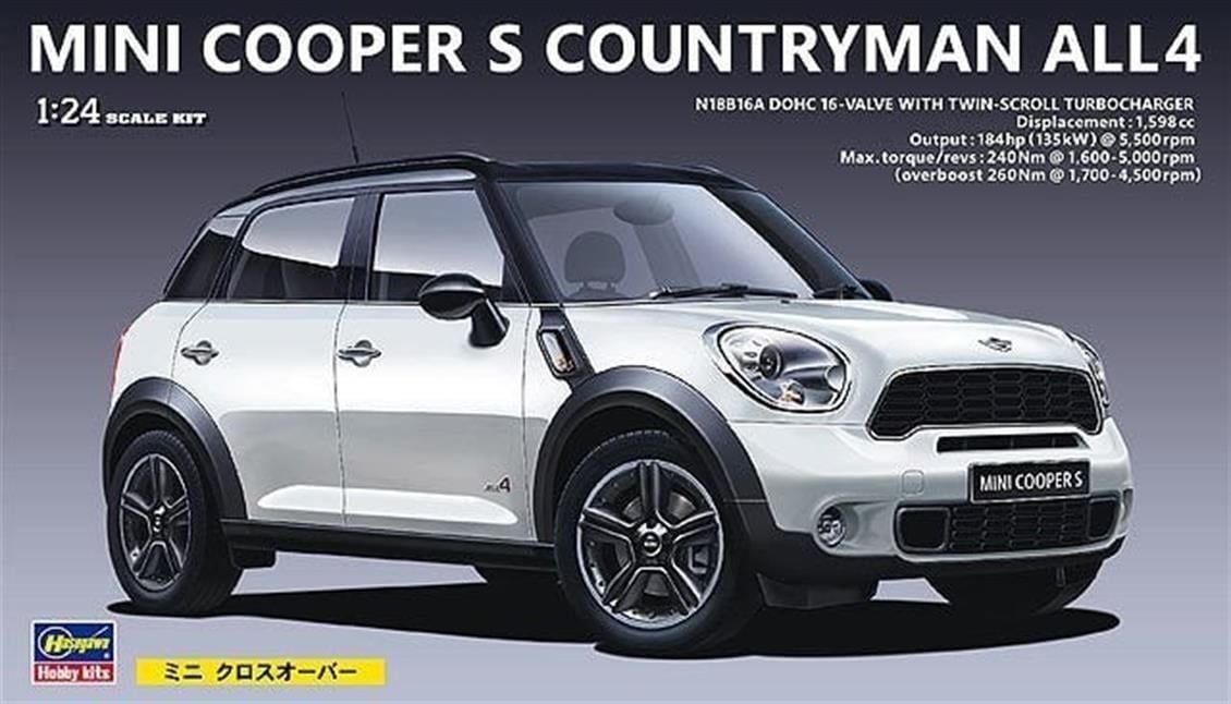 Hasegawa CD21 24121 1/24 Ölçek, Mini Cooper S Countryman All4, Otomobil, Plastik Model kiti