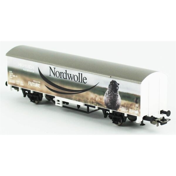 Piko (Hobby) 27705 1/87 Ölçek, Nordwolle Kapalı Kasa, DB 6.Dönem, Model Tren Yük Vagonu