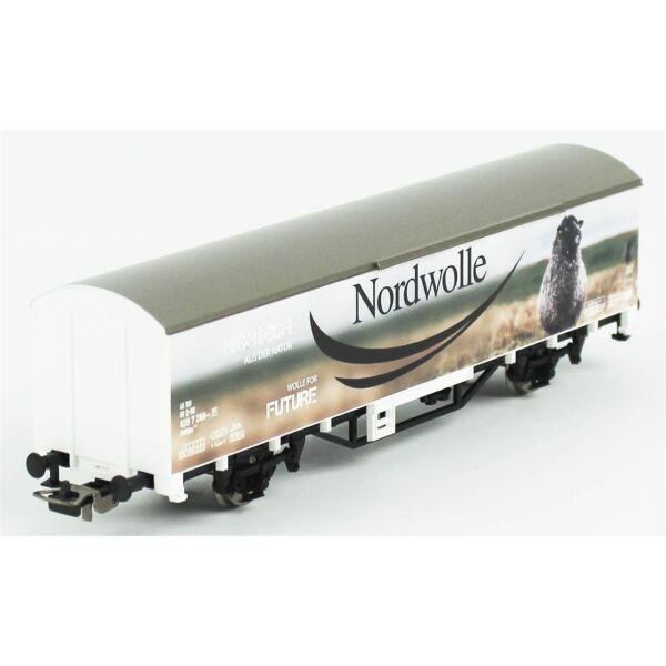 Piko (Hobby) 27705 1/87 Ölçek, Nordwolle Kapalı Kasa, DB 6.Dönem, Model Tren Yük Vagonu