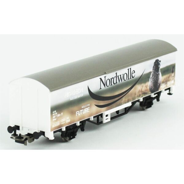 Piko (Hobby) 27705 1/87 Ölçek, Nordwolle Kapalı Kasa, DB 6.Dönem, Model Tren Yük Vagonu