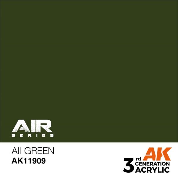 AK 11909 17 ml. AII Green, Aircraft Serisi 3GEN Akrilik Model Boyası