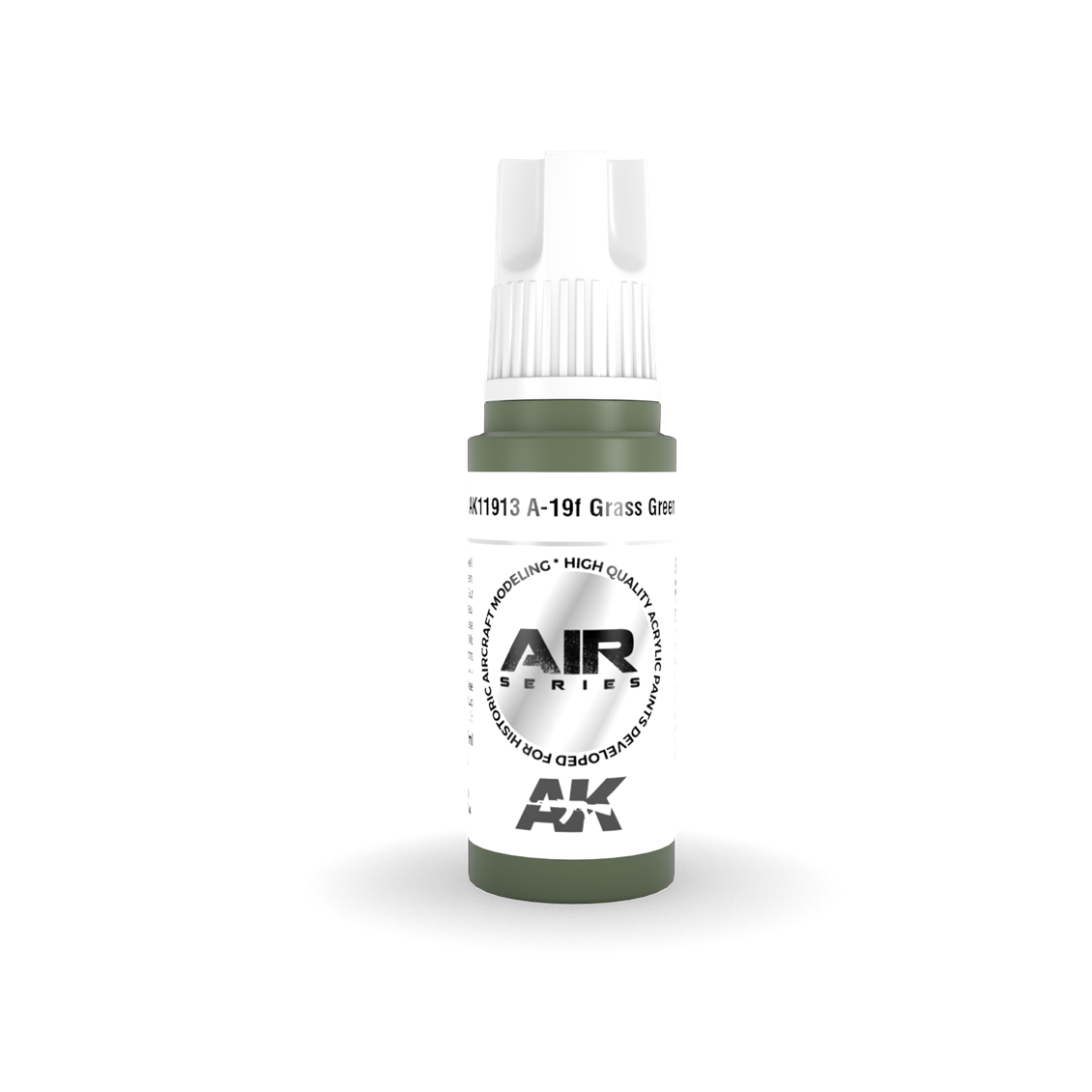 AK 11913 17 ml. A-19f Grass Green, Aircraft Serisi 3GEN Akrilik Model Boyası