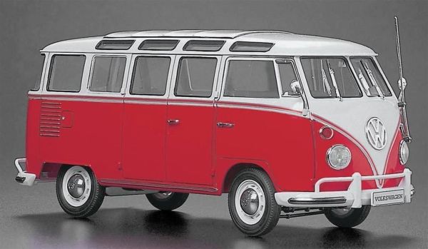 Hasegawa HC10 21210 1/24 Ölçek, Volkswagen Type 2 Micro Bus (1963) 23-Window, Minibüs, Plastik Model kiti