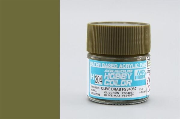 Mr.Hobby H-304 10 ml. Olive Drab FS 34067, Aqueous Serisi Model Boyası